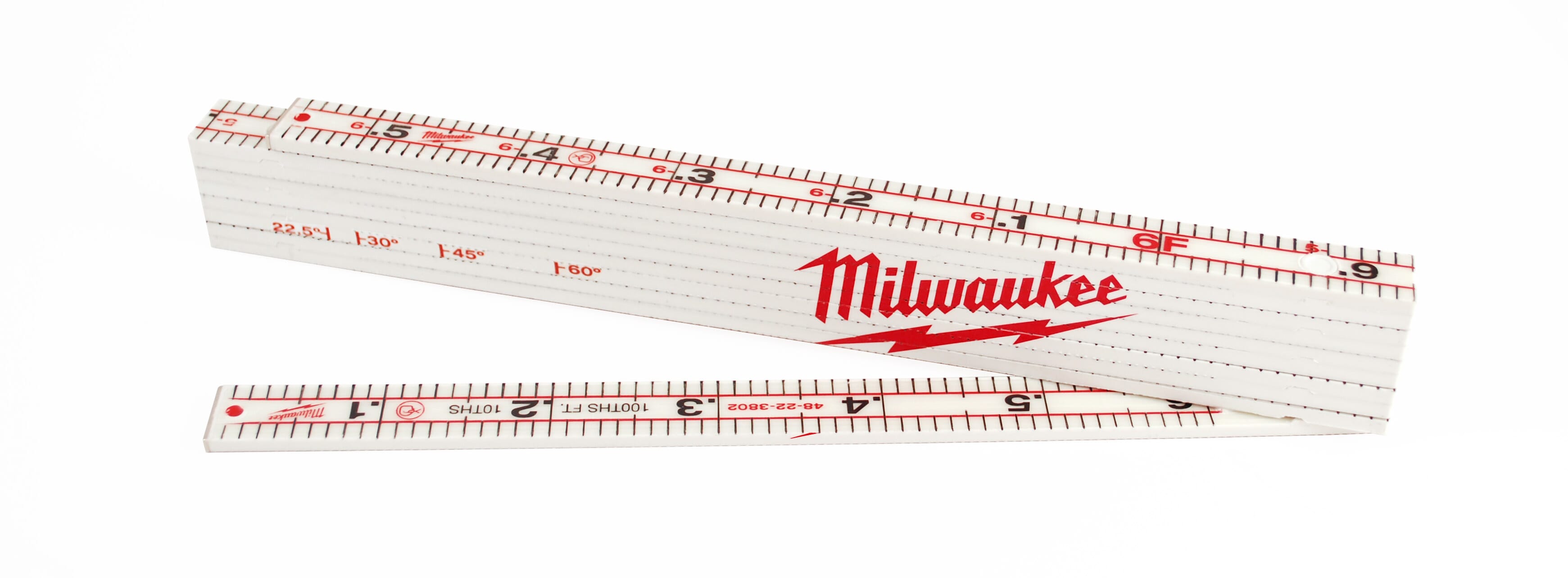 Milwaukee® 48-22-3802 Engineer's Folding Rule, Graduations 0.1 in, 9-1/4 in L, Composite Laminate/Fiberglass, White